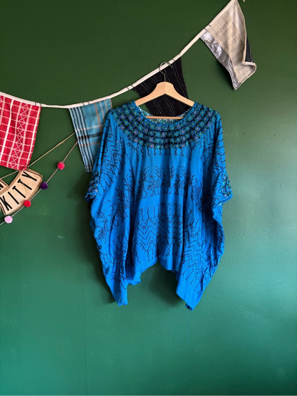 Women's Embroidered Tunic Top in Bright Blue